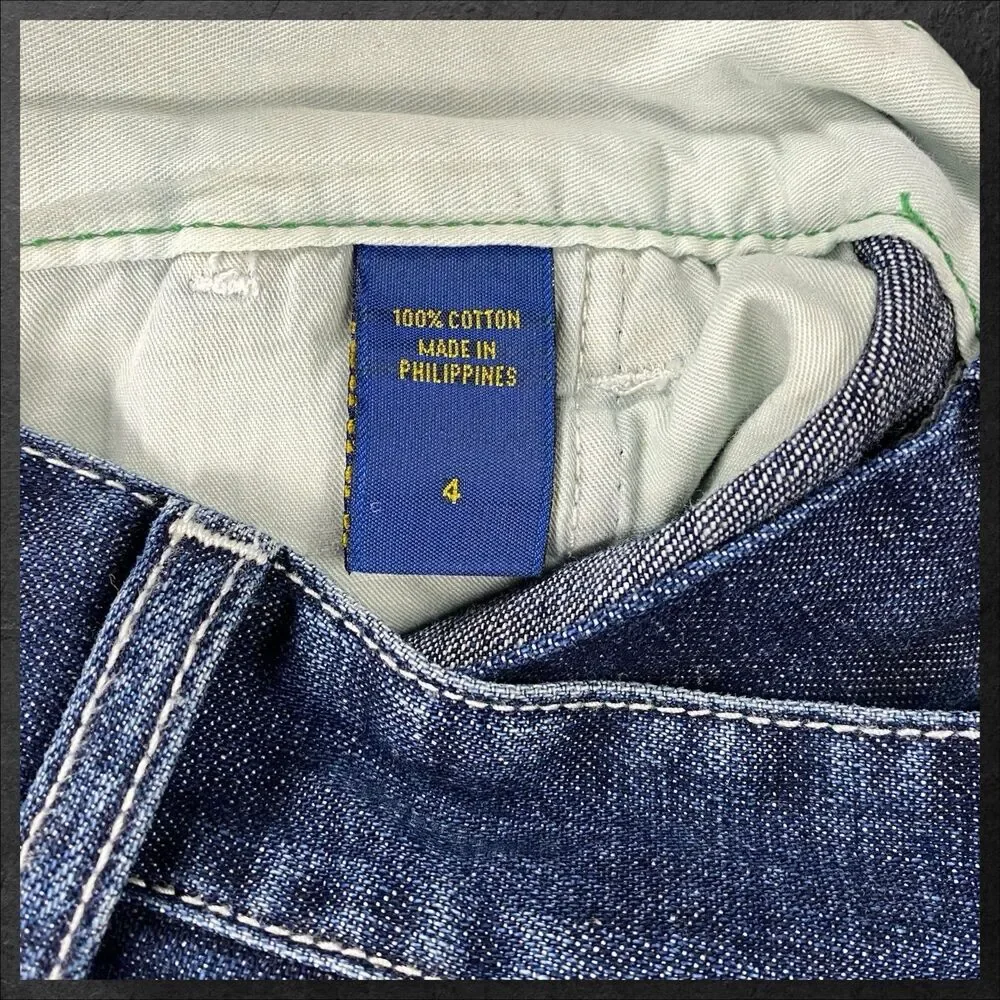 OshKosh B'gosh Blue‎ Denim Carpenter Jeans Boys Size 4 NWT MSRP $34
